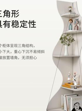 创意落地转角柜置收物客厅三角边柜转角墙置物架架卧CRI室角柜纳