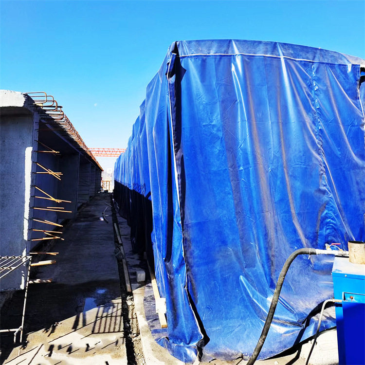 桥梁养护推拉伸缩棚 建筑工地制梁场蒸养保温篷 加棉加厚棉被罩