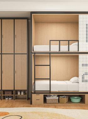 青双层床实TKCC013木子母床太空舱高低床电年旅社竞店上下铺酒床