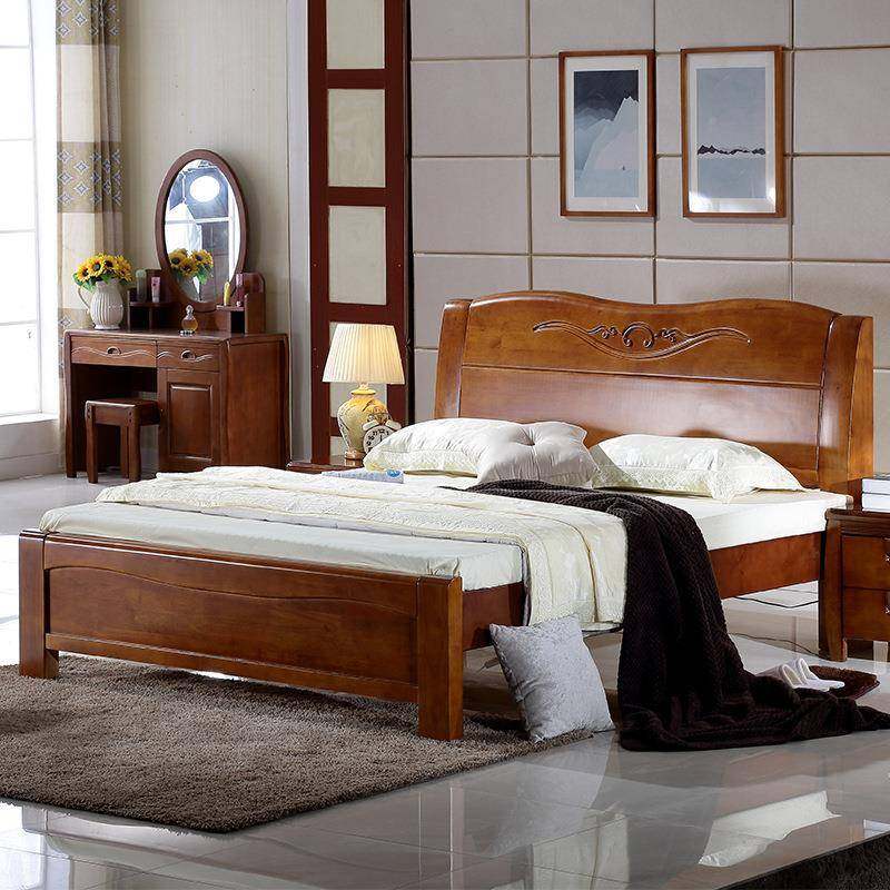 实8木床1.276米双人高箱1床.5米单人床小户型储物橡木室老人卧抽,住宅家具,实木床,淘宝优惠券,粉丝福利购,淘宝优惠卷