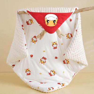 龙宝宝生婴儿加初厚小抱被生被EHZ纯棉新包a类产房包单豆豆绒秋冬