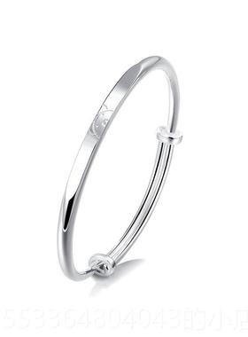 高档clec珂里熊维尼9银手镯女纯银年轻款99足银镯子银小饰品生日