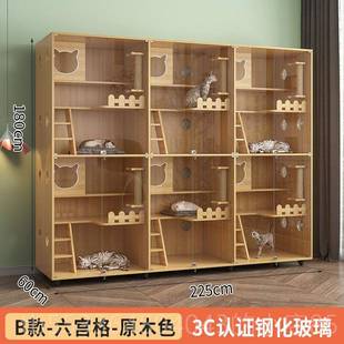 高档示宠物店实木猫猫别墅猫咖猫笼璃子豪柜华玻展柜繁育笼寄养笼