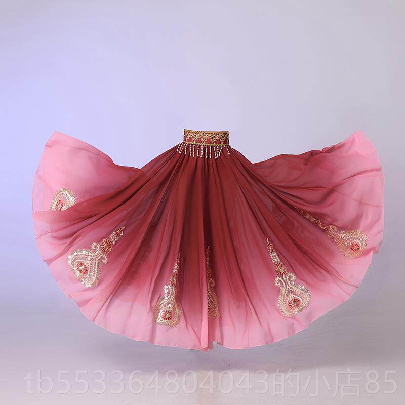 高档新疆舞服摆裙维族舞蹈演出服半身服裙蹈维吾族民族风表演练功