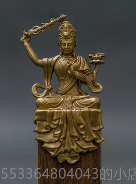 高档简修行文菩萨五台山供殊奉摆件佛像坐像黄命像本佛雕铜像家居