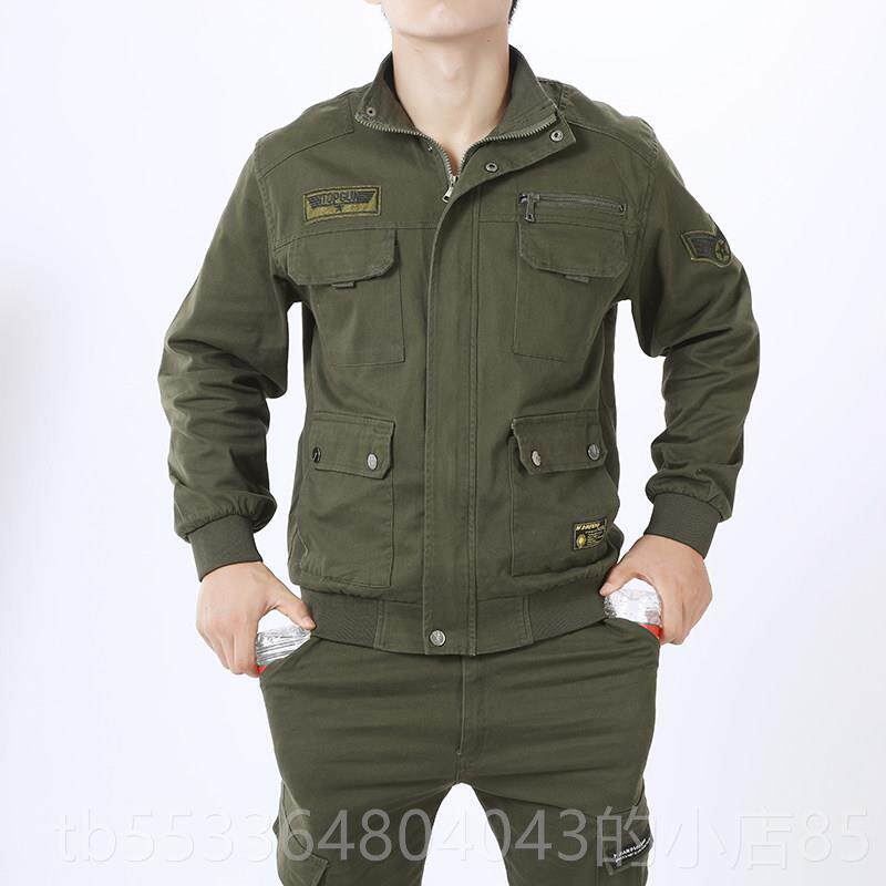 高档电工作套装男焊春秋防烫耐磨耐脏服夏棉长袖迷纯彩劳保服弹力