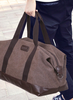 超大容量手提帆布旅行包男女旅行袋斜挎短途行李包出差旅游包搬家