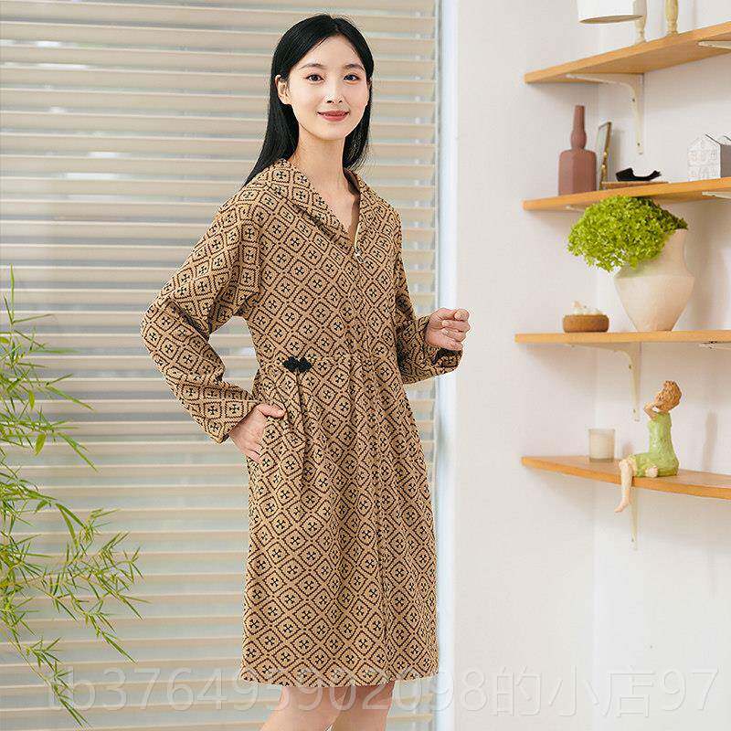 新款拉炼围裙爱的日本风格风格可与袖子家庭厨作房长袖罩衫成人延