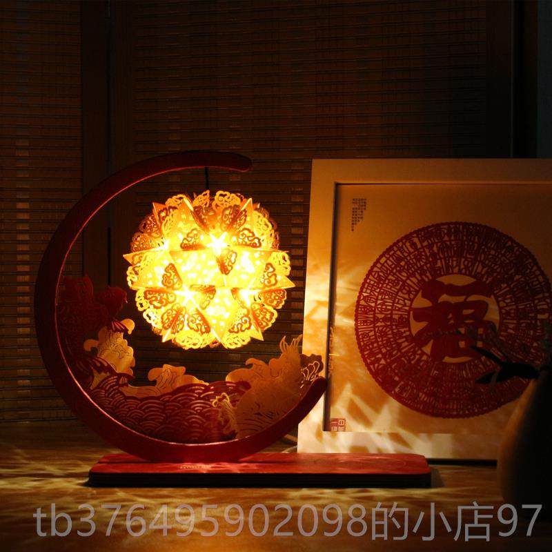 新款上了故灯宫锦鲤纸雕灯手工新DIY创意纸小夜灯情人节女生折日