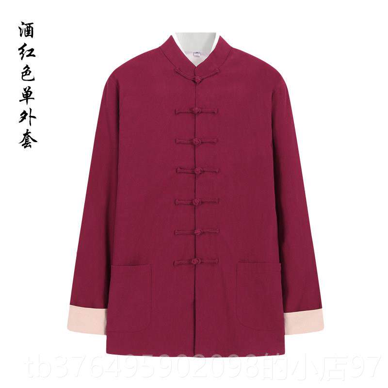 新款春秋厚中国风唐装男式三件套古装盘扣演出极服禅意士居太汉加