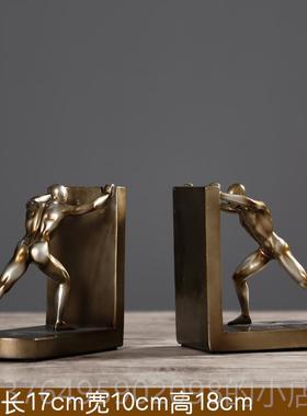 新款北简约创意书房客厅酒柜欧装靠饰品摆件书挡 书 立摆设工书艺