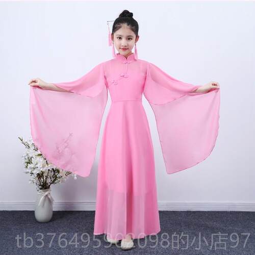 新款儿舞童逸款古筝演出服中大童仙女飘中国风钢琴二胡表演服蹈女