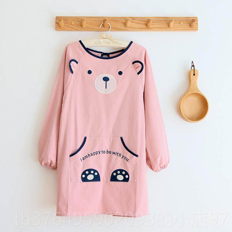 新款新款衣韩版可爱衣时尚卡通画画罩有袖反穿防污厨衣工作围服长,家庭/个人清洁工具,围裙,淘宝优惠券,粉丝福利购,淘宝优惠卷