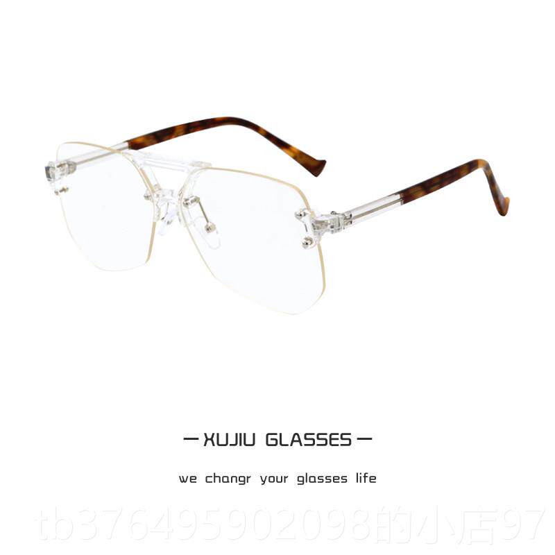 新款眼防蓝防辐射电脑近视眼大镜框架女护睛网红光框透明平光眼镜