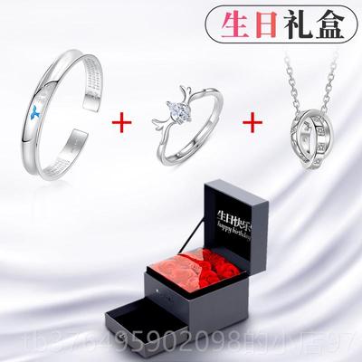 新款幸运9999纯银手镯女士年轻款银镯情侣银饰足生日礼物朋送子女