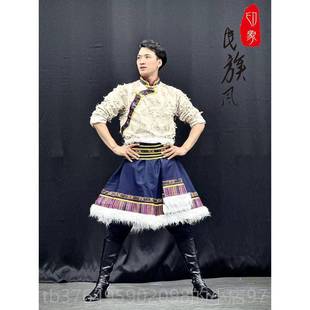 款 族练新功服装 表 藏族舞蹈演出服成套人男少数民舞台艺考服装 新款