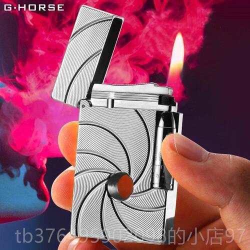 新款神骏HORSE精品轻奢声打火机纯黄铜朗礼个品性子弹孔清G脆充气