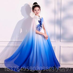 新款中国童风大合唱演出服男中山诗歌朗儿诵表演童礼服裙女童公装