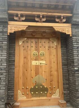 仿古院实木合大铜配四件屋檐门头中式门楣TJD房门檐装饰斗拱新中