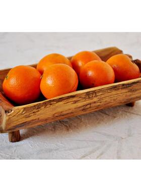 国GQL木制工艺品真喜家居饰摆件果盘彩品绘柚木果木泰盘