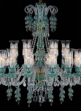 轻水晶客厅欧式餐MD005厅卧室灯复式楼大气奢灯饭厅别墅意大灯利