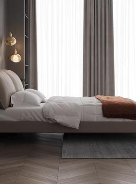 ECX大象耳床朵悬浮床轻奢现代榉主卧骨大意式极简风悬空木排架齐