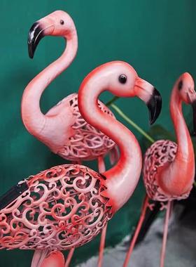 阳能灯太火18158鸟户外铁艺发光花仿真动物烈花园装饰灯庭院摆件