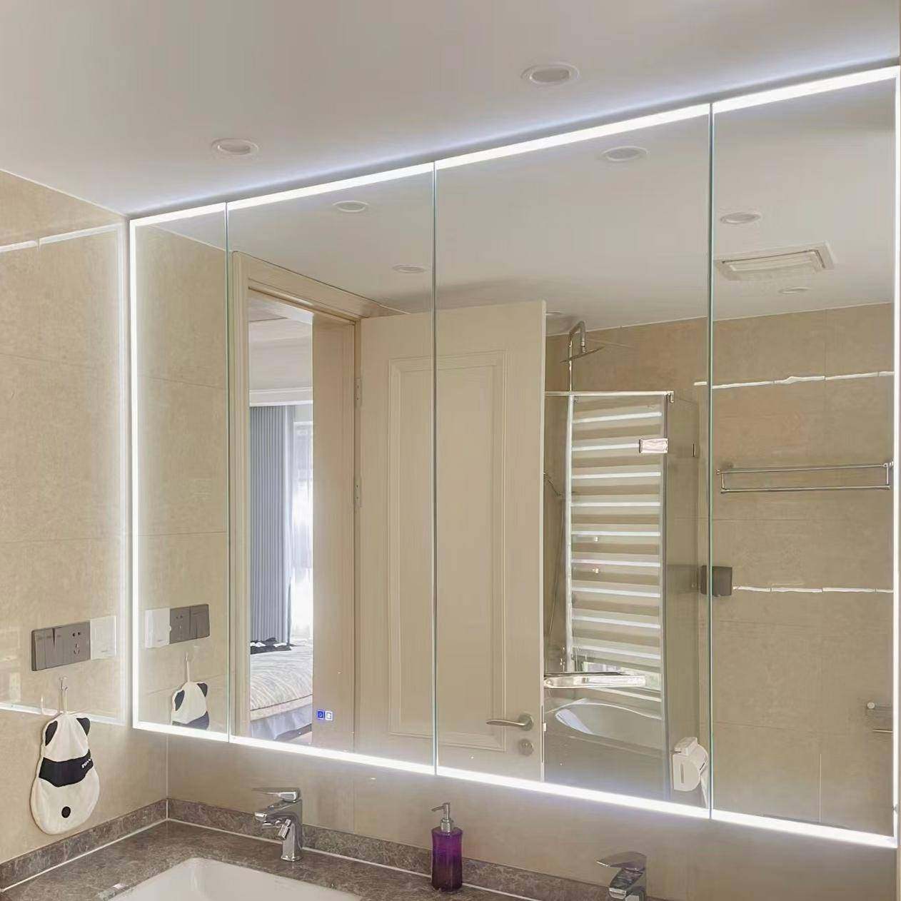 门新款智能定镜柜定制镜柜门玻单独镜柜门79制铝框镜柜门璃镜柜门