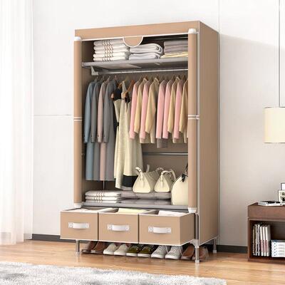 衣柜简易组家用布衣LLZ柜卧室出租房宿装舍纳柜结实用耐用收布制