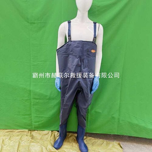 连体防水裤加厚PVC下水裤半身涉水皮叉裤水库赶海涉水服
