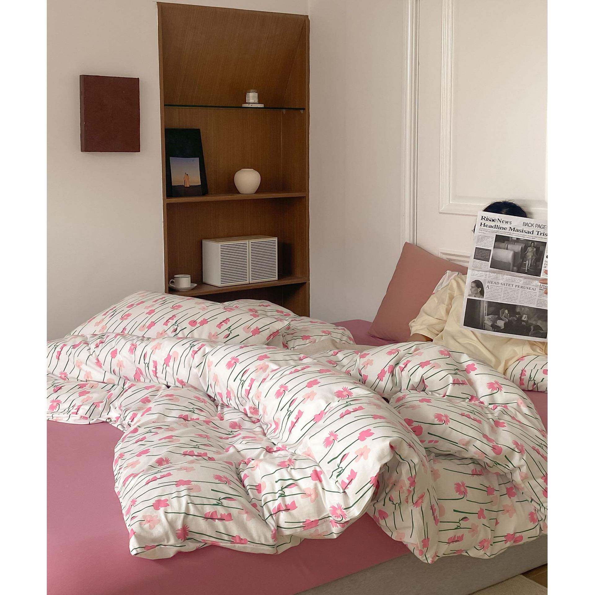 套新款文艺简约针织棉四件全715套分棉针织棉床单床笠款床上件