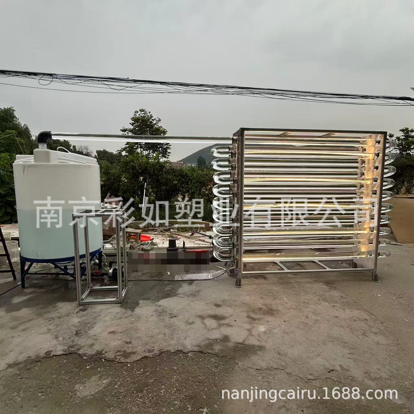 有机玻璃三级扩陪管道式光生物反应器跑道池小球藻光合菌1000L