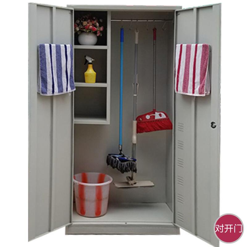 洁广东销铁皮清柜钢制储直物清洁柜柜扫把放置柜门单双门拖把收纳