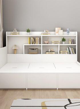 小户型靠墙侧边带柜子箱一体组合高PCO储物收纳人单书架榻榻米儿