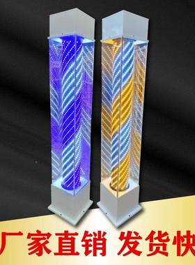 理发店美发地转灯发廊户外落旋钢化玻璃高亮炫76180转彩大LED转灯