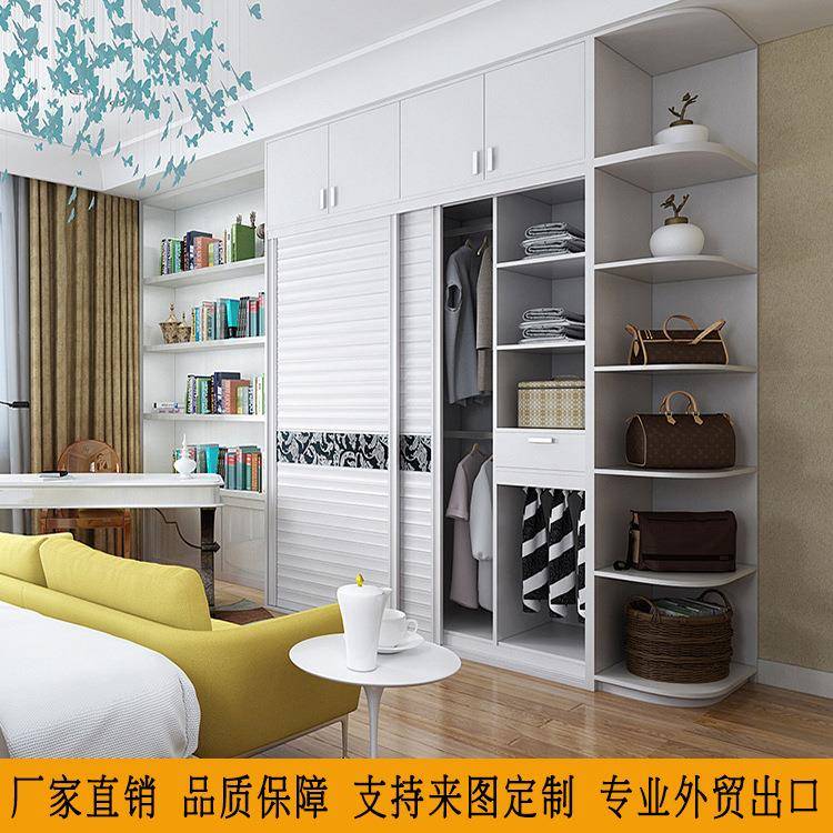 家具厂家VC-WC-02帽间推拉门衣衣柜全屋移家居整体门组合衣柜出口