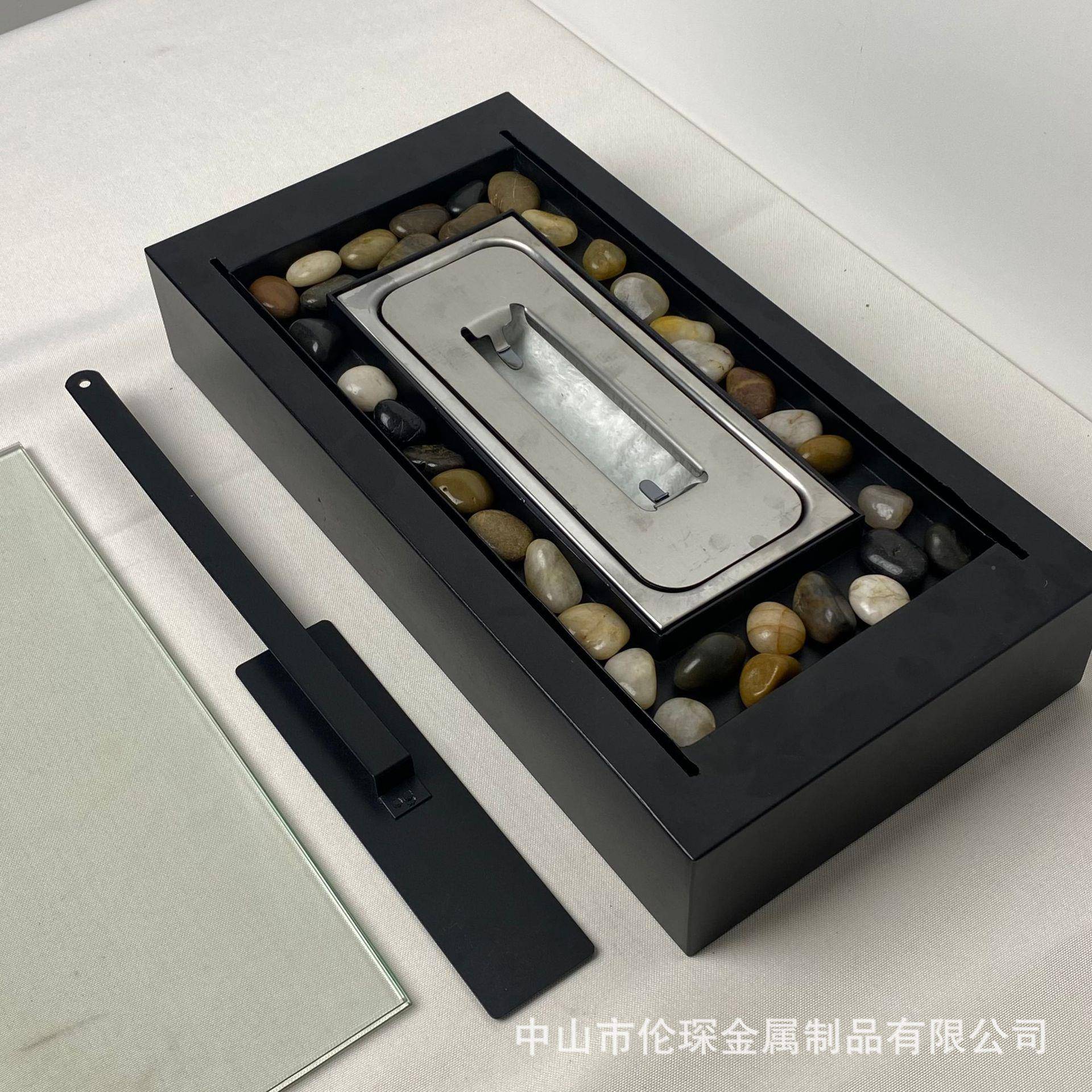 销长方形热槽桌面酒壁炉户外便携真火壁炉精灯GH-008取凹暖现代壁