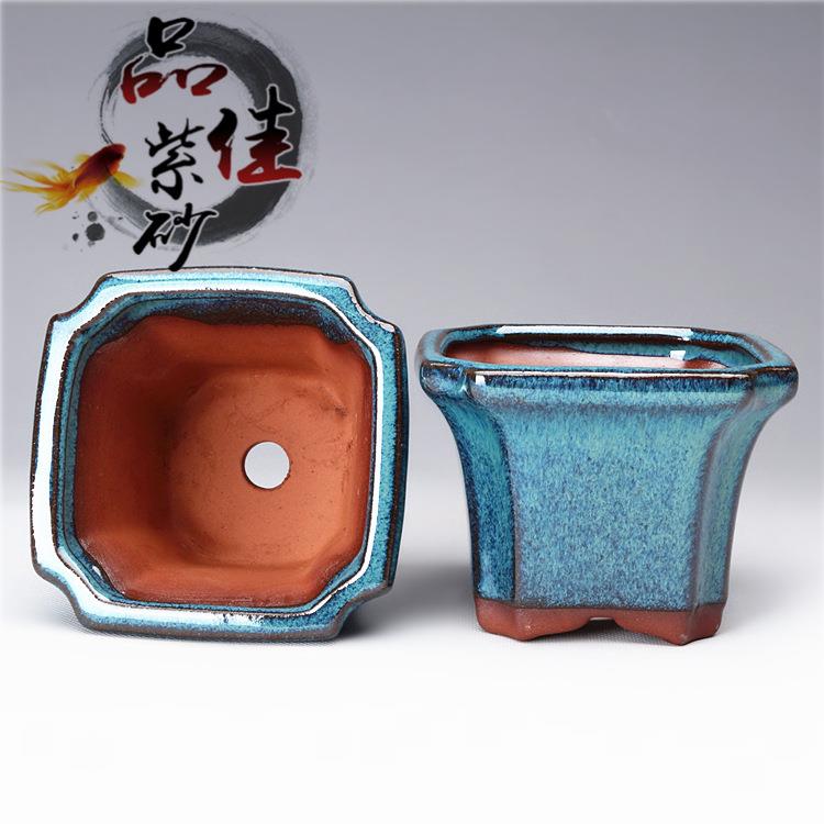 宜兴紫砂花盆多肉植物纯手工微型透气粗陶盆景盆办公室桌面菖蒲盆