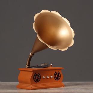 怀旧复古唱片机留声机模型橱窗摆件咖啡厅酒吧客厅装饰品摄影道具