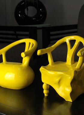 树脂现代简约南瓜沙发摆件 商务工艺礼品 办公室装饰品