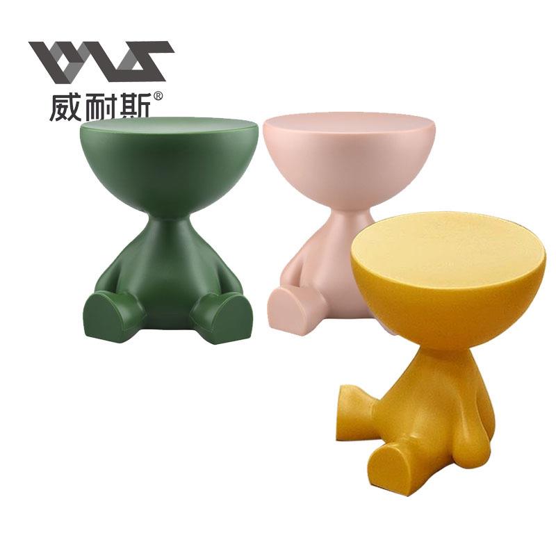 包邮儿童边几平头凳创意家用床头柜艺术摆件PE塑料小户型卡通茶几