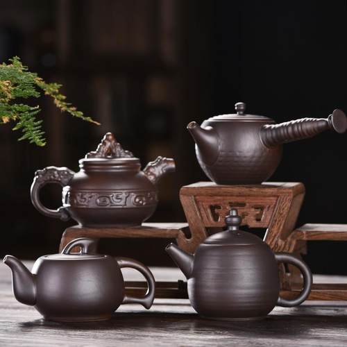 柴烧紫砂壶泡茶壶单壶陶瓷家用煮茶器冲茶水壶沏茶具茶道工具美人