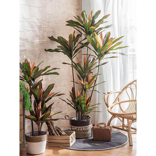 室内绿植仿真植物红铁树仿真盆栽假花装饰树大型造型树真