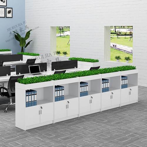 办公室隔断柜置物架家具组合长条矮柜隔断资料落地格子储物柜带锁