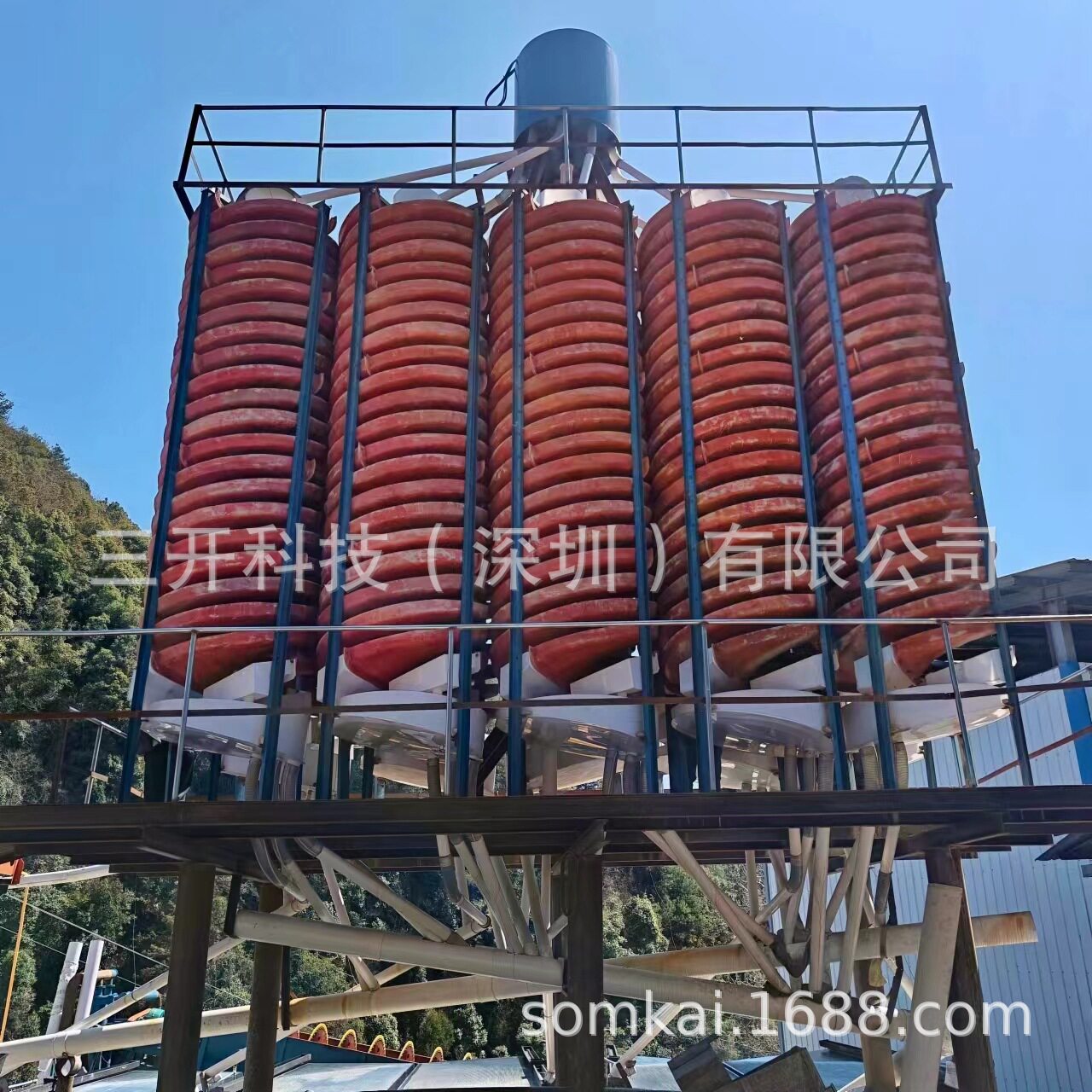 三开玻璃钢螺旋溜槽5LL-2000铬钛锰铁尾矿选矿选矿机无动力沙金