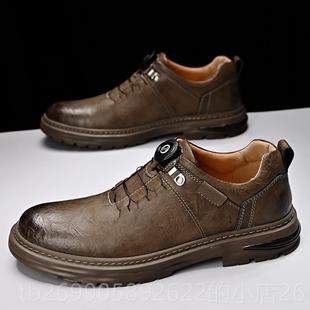鞋 024秋真皮大头休闲皮季 懒英人软底伦风马丁工 低帮真2皮男鞋 正品