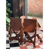 正品 露营折啡椅咖餐 复古叠实木折叠椅户外民宿折叠椅风琴椅便携式