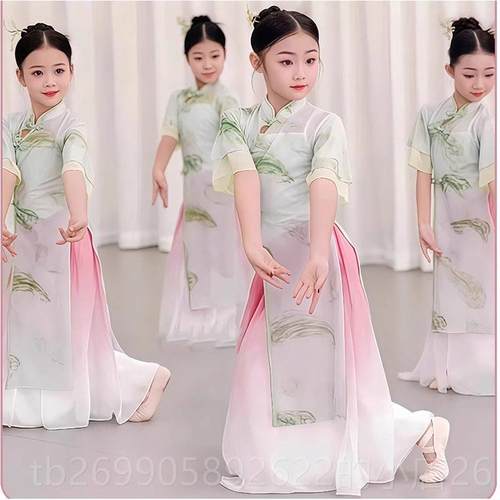 正品服儿童表演服、意风古典舞服、春暖、中国舞服、古服、飘逸仙