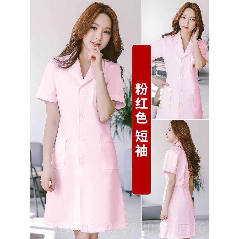 正品韩版美容美容院白工服女中作袖半袖大褂短袖长袖师医生服皮肤