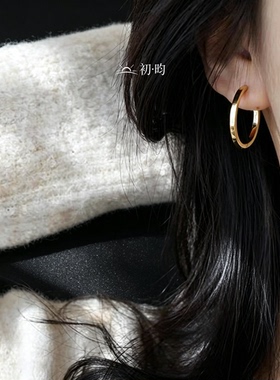 素圈耳环时尚法式圈圈耳环耳钉小众设计气质简约ins极简百搭款